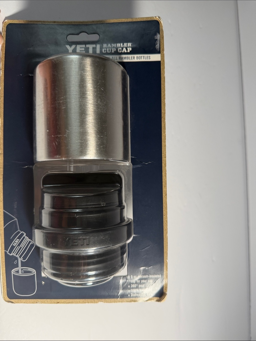 Yeti Stainless Steel & Black Rambler Cup Cap Replacement